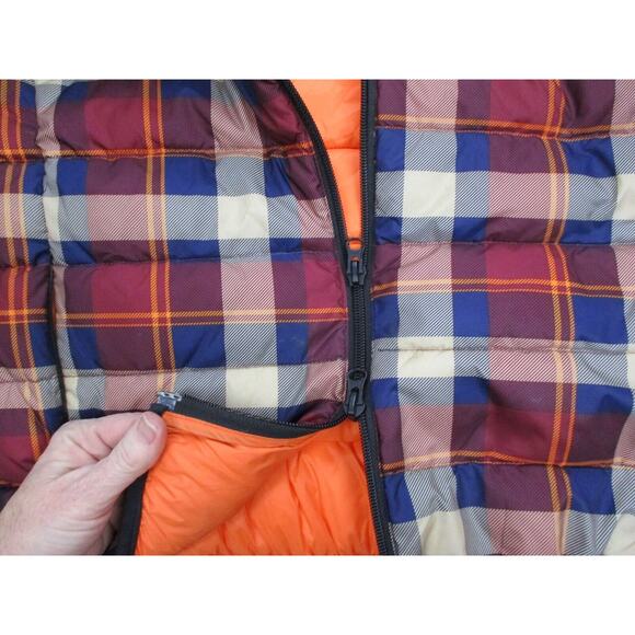 ECOALF Cardiff Vest Jacket Puffer Down Fill Primaloft Full Zip Tartan Plaid Logo - Picture 3 of 16
